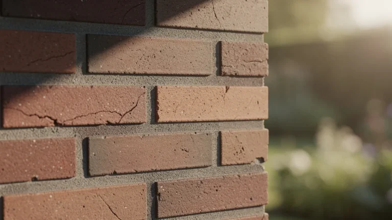 Façade avec joint gris moyen pour un rendu intemporel et élégant, soulignant la patine naturelle des briques.