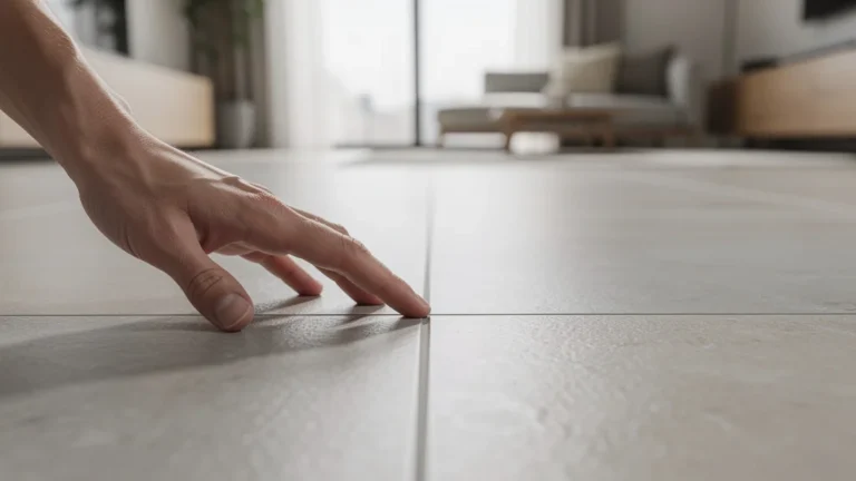 Sol avec carreaux rectifiés et joint fin invisible pour un rendu esthétique et précis