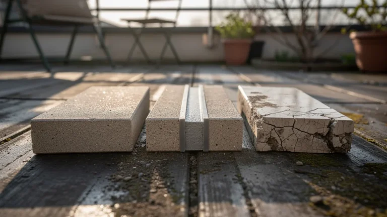 Trois joints epoxy testés sur une terrasse, dont un a résisté à l’hiver