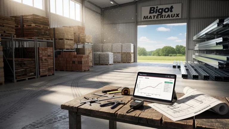 Entrepôt Bigot Materiaux après 6 mois de test, matériaux de construction et performances mesurées