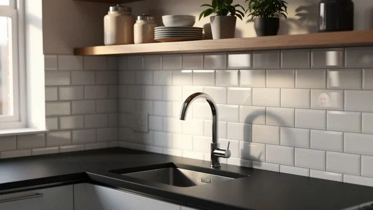 Cuisine moderne avec carrelage metro blanc brillant, un choix rentable et esthétique pour la décoration intérieure